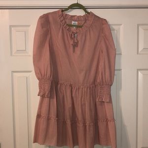 Misa Los Angeles striped ruffle long-sleeved dress